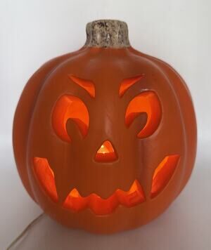 Vtg The Paper Magic Group Vampire Pumpkin Blow Mold 11” Indoor Use Halloween